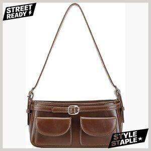 Vegan Leather Shoulder Bag Crossbody Y2K Vintage Punk Handbag